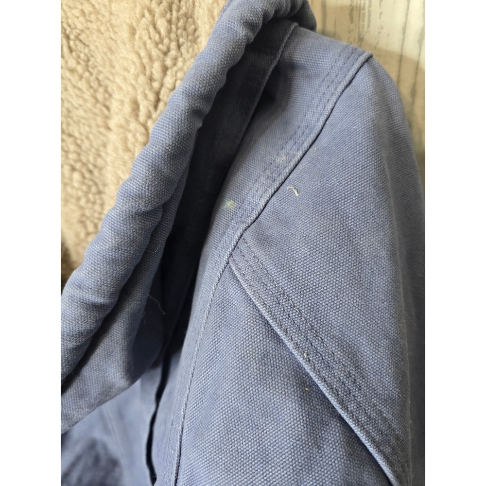 Carhartt Sierra Hooded Jacket Women XL Blue Sherpa Lined Canvas Coat Gorpcore